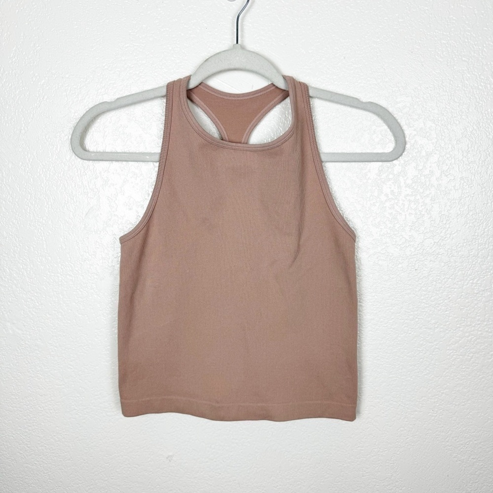 Intimately Free People Ribbed Stretch Racerback Tank Mauve Size Medium/Large - Picture 2 of 4